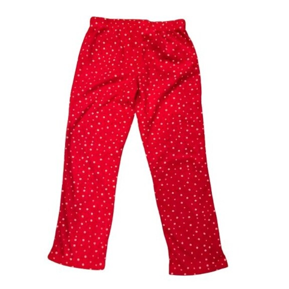 Women's Medium Pajama Pants Fleece George Elastic Waist w/ Draw String Red - Picture 2 of 4
